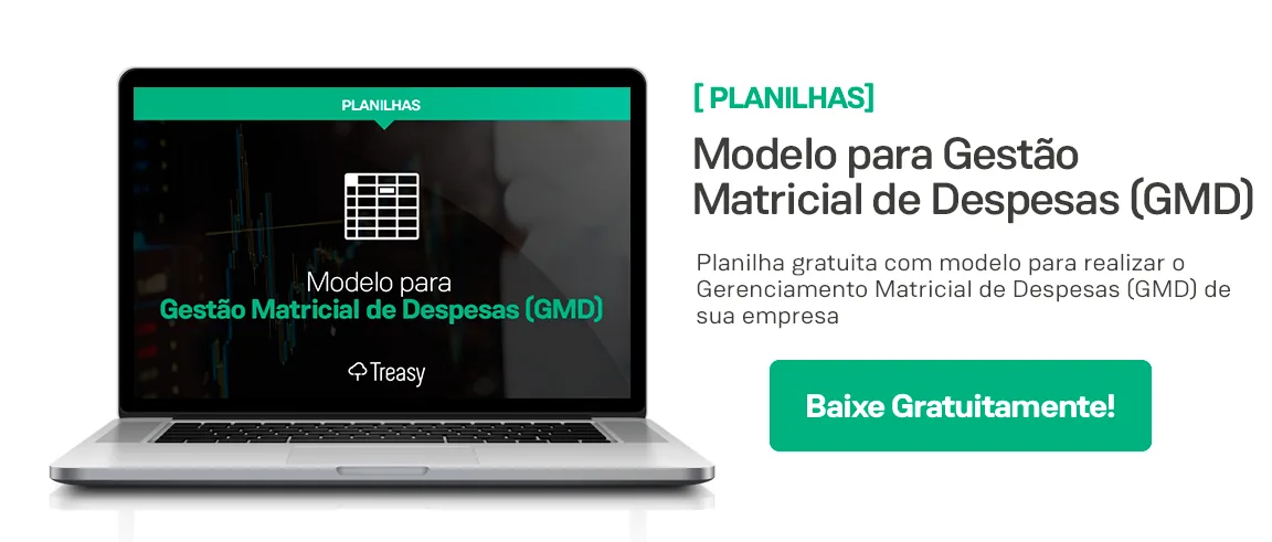 Banner verde de modelo planilha para entender o que é orçamento matricial de despesas