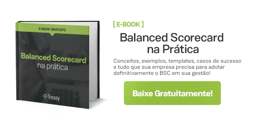 Capa ebook Balanced Scorecard Prática logo Treasy botão verde perspectivas do BSC