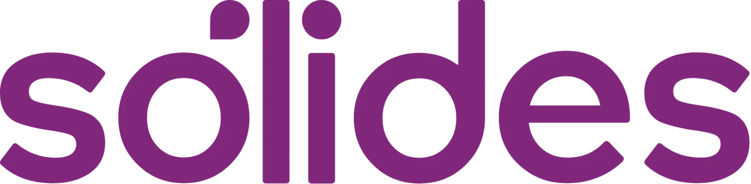 Logo Sólides em tipografia roxa mostrando variação da TR 2025