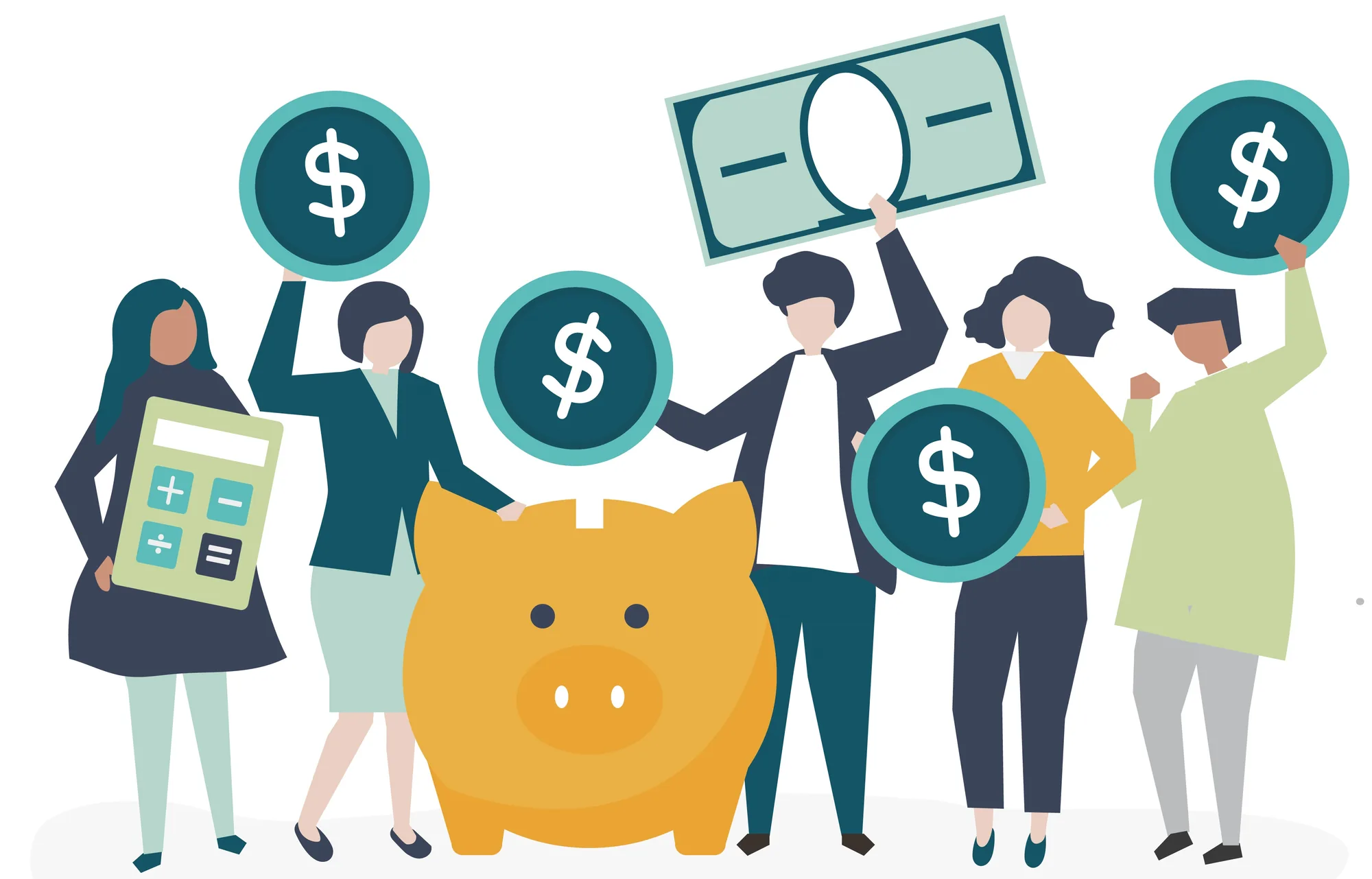 Conciliação contábil exemplo pessoas dinheiro elementos financeiros coloridos