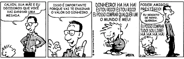 Quadrinho educativo sobre custo do capital e valor financeiro do dinheiro