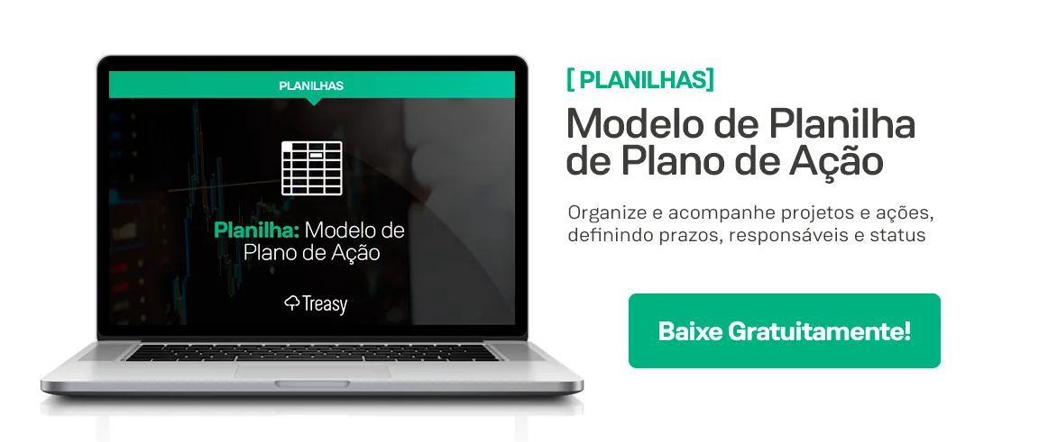 Modelo de planilha de plano de ação com matriz de priorização destacada para download