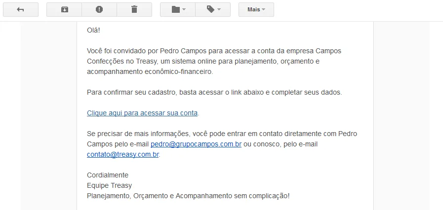 Formulário cadastro com campo email adicionando novo usuário em multiplas contas