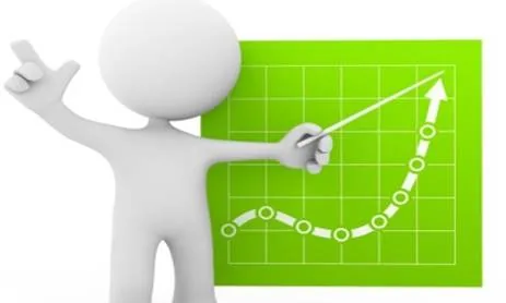 Gráfico seta verde mostra crescimento análise contínuo positivo