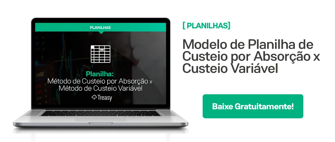 Tela de laptop mostrando planilha de orçamento de custo dos produtos vendidos