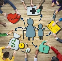 Objetos pessoais família coração saúde documentos simbolizam orçamento gestão benefícios