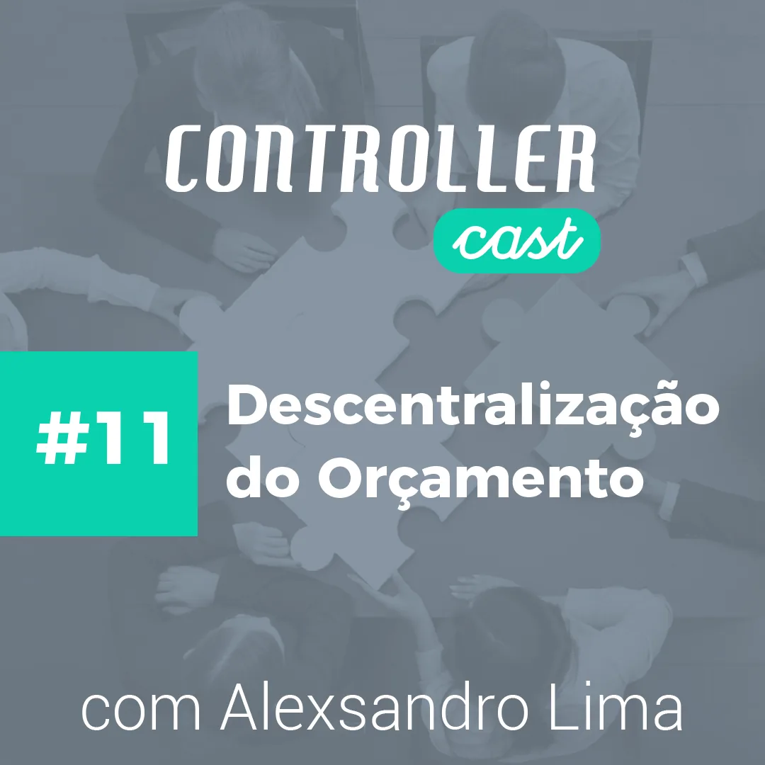 Capa Controller Cast episódio sobre descentralização de créditos orçamentários em design moderno cinza