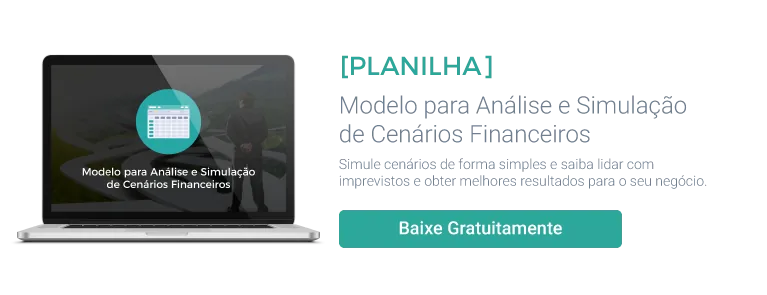 Banner planilha simulação análise cenários financeiros oportunidades negócios empresas