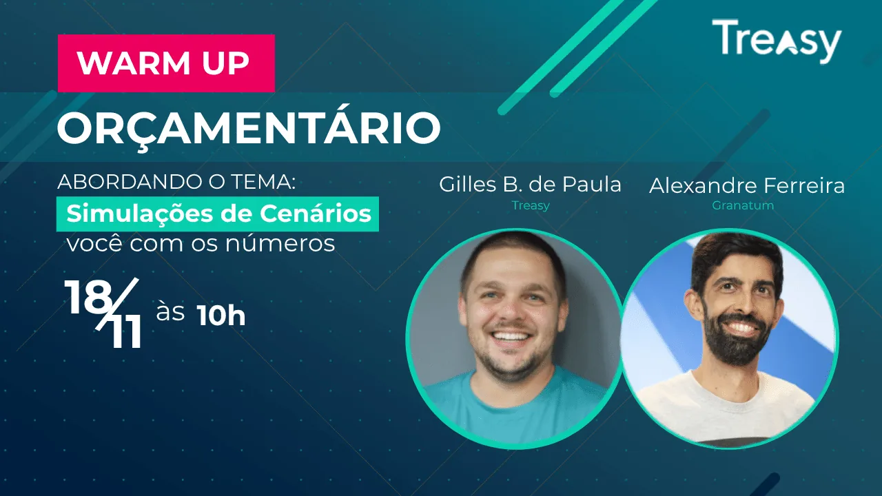 Warmup controller banner Siteware Treasy cenários financeiros pessimistas otimistas