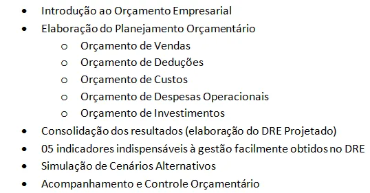 Slide webinar software de orçamento empresarial prática conteúdo planejamento